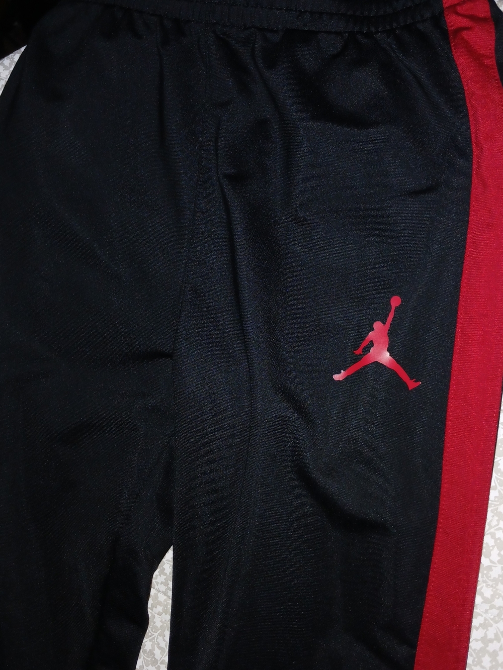 Jordan Boys' Black and Red Athletic Track Pants